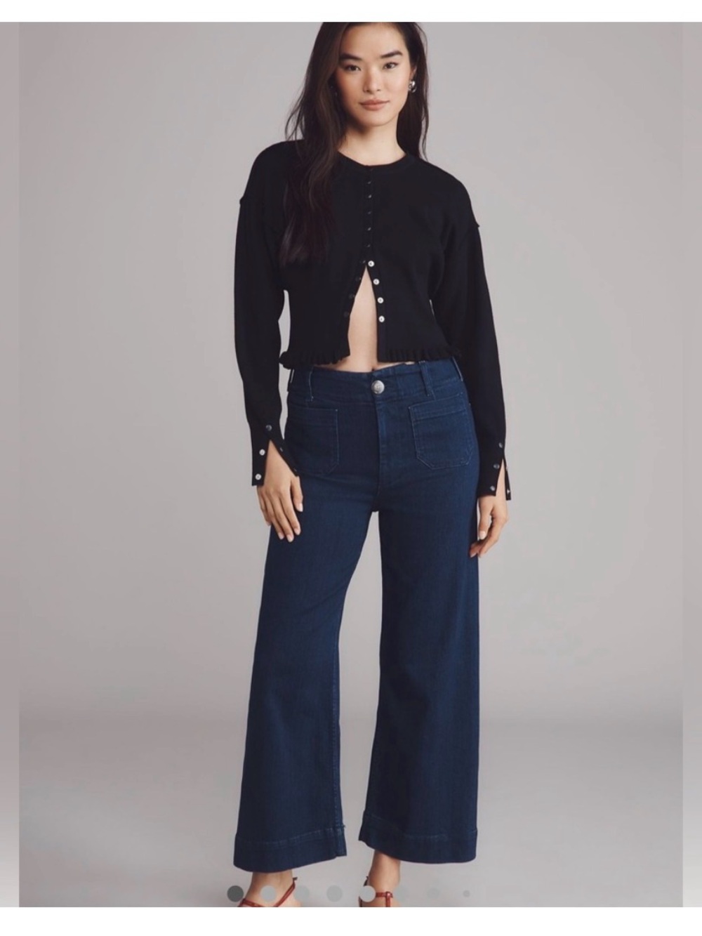 Anthropologie  Maeve Collette Dark Indigo Wide-Leg Cropped Jeans 23T